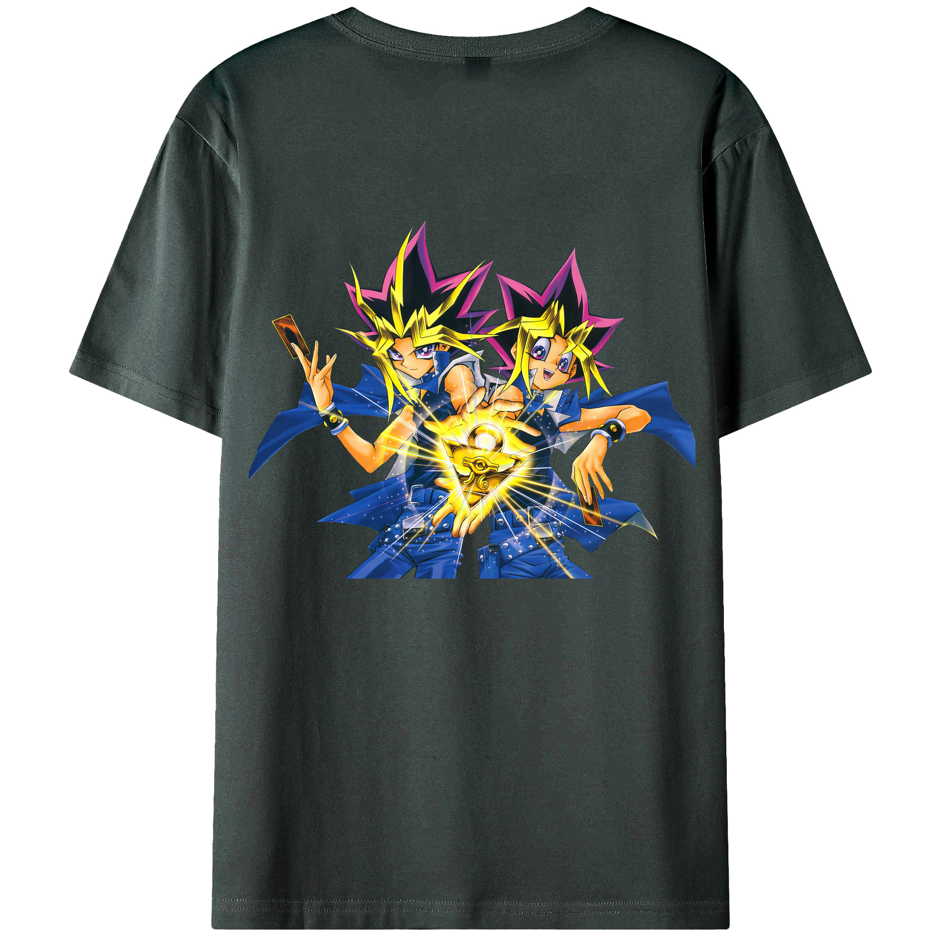（画像用） 遊☆戯☆王 Yu-Gi-Oh! 綿100％ メンズ半袖Tシャツ（バックプリント） 通気性